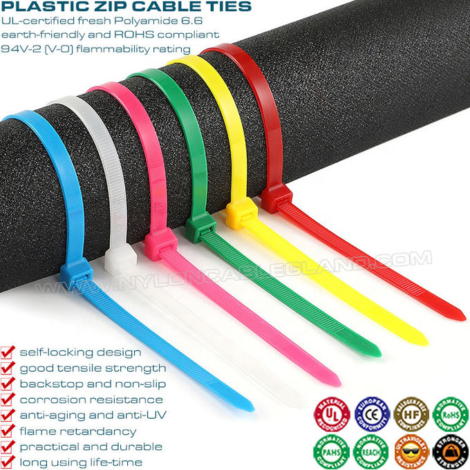 Verstellbare Kunststoff-Kabelbinder Kabelbänder mit einer Länge von 80–1020 mm, selbstsichernde Nylon-Kabelbinder Schlauchbinder mit einer Breite von 2,5–12 mm für Kabelbäume.
