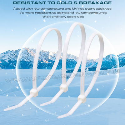 Low Temperature Resistant Cable Tie -40°C, 150x3.6mm Cold-Resistant Cable Tie Nylon 6.6 for Cold Environments