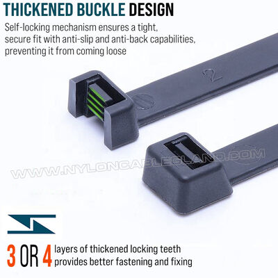 UV Resistant Nylon 12 (Polyamide 12 / PA 12) Cable Tie 300mm x 3.6, Super Weather Resistance, for Durable Outdoor Use