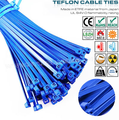 ETFE-Kabelbinder blau 3.6x200mm, 94V-0 feuerfester Teflon-Kabelbinder temperaturbeständiger Tefzel-Kabelbinder für raue Umgebungen