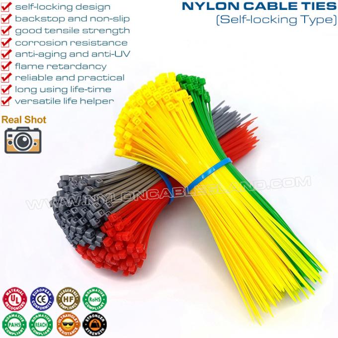 4 Zoll farbige Kunststoff Kabelbinder 100 mm x 2,5, Schnellbinder Nylon 66 mit Zugfestigkeit von 18 Pfund für Drähte oder Kabel
