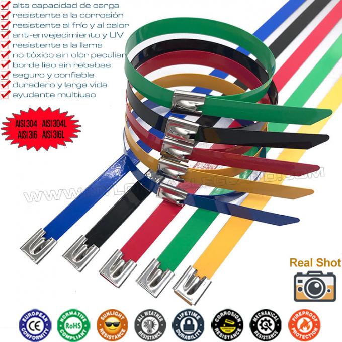 PVC-beschichteter Drahtbinder aus Edelstahl 304 12 x 300 mm, kunststoffbeschichteter Kabelbinder aus Edelstahl 316 (490 lbs) für Rohre