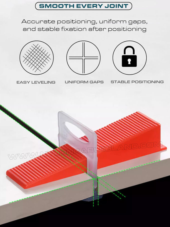 Kunststoff Fliesen Nivellierclips 1,5 mm (1/16") mit Zange und Keil, 500 Stück/Beutel, für Fliesenstärken von 3–12 mm