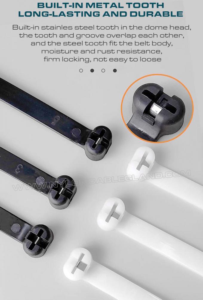 Kunststoff Kabelbinder mit Edelstahlzunge 400 mm x 8 mm mit 550N Zugfestigkeit für den Schiffbau