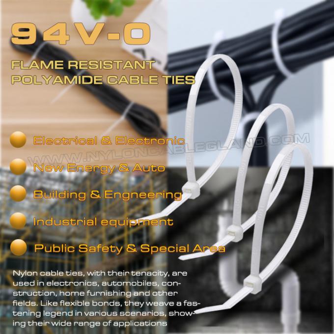 94V-0 Nylon (Polyamid) 6.6 flammhemmender Befestigungsbänder Befestigungsband 150x3.6mm mit 40 lbs/180 N Zugfestigkeit für flammhemmende Anwendungen